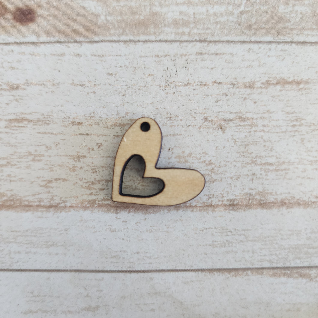 Valentine's Day Hand Drawn Heart with Heart Stud & Drops