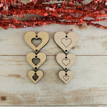 Load image into Gallery viewer, Valentine&#39;s Day Tapered Triple Heart with Hearts Drops (Large to Small)
