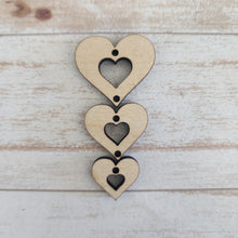 Load image into Gallery viewer, Valentine&#39;s Day Tapered Triple Heart with Hearts Drops (Large to Small)

