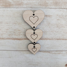 Load image into Gallery viewer, Valentine&#39;s Day Tapered Triple Heart with Hearts Drops (Large to Small)
