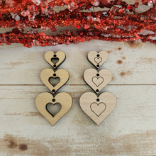 Load image into Gallery viewer, Valentine&#39;s Day Tapered Triple Heart with Hearts Drops (Small to Large)
