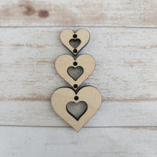 Load image into Gallery viewer, Valentine&#39;s Day Tapered Triple Heart with Hearts Drops (Small to Large)
