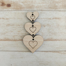 Load image into Gallery viewer, Valentine&#39;s Day Tapered Triple Heart with Hearts Drops (Small to Large)
