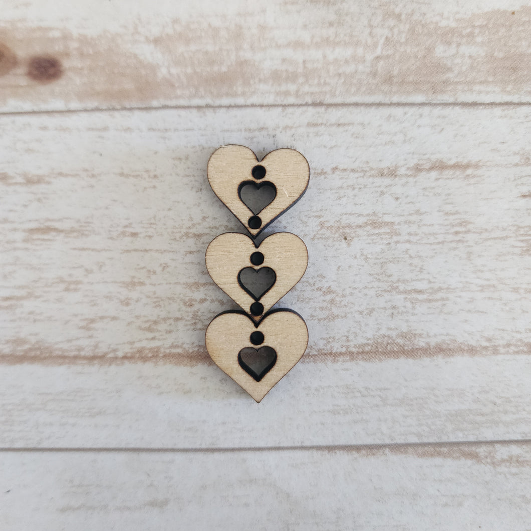 Valentine's Day Triple Cutout Heart Drops