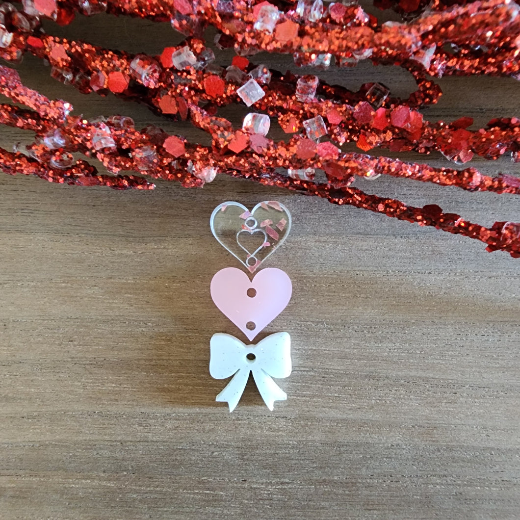 Valentine's Day Triple Cutout Heart, Heart, Bow Drops