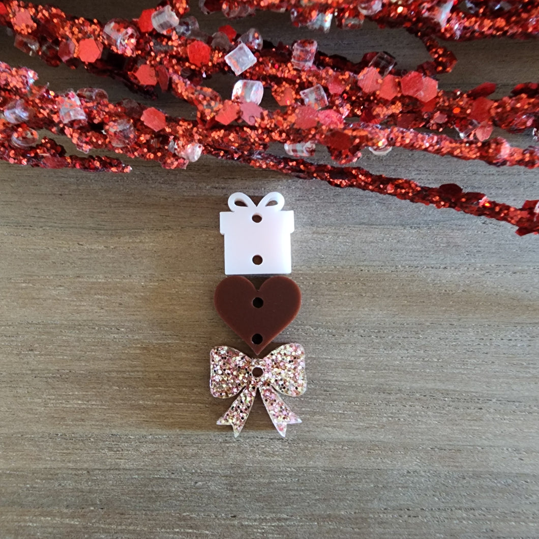 Valentine's Day Triple Present, Heart, Bow Drops
