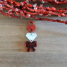 Load image into Gallery viewer, Valentine&#39;s Day Triple Heart Lock, Diamond, Bow Drops
