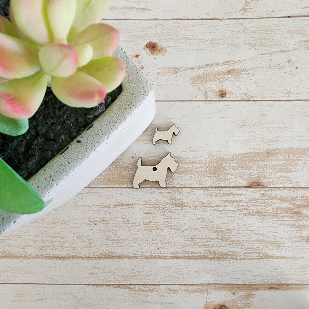 Scottish Terrier Silhouette Stud & Drop
