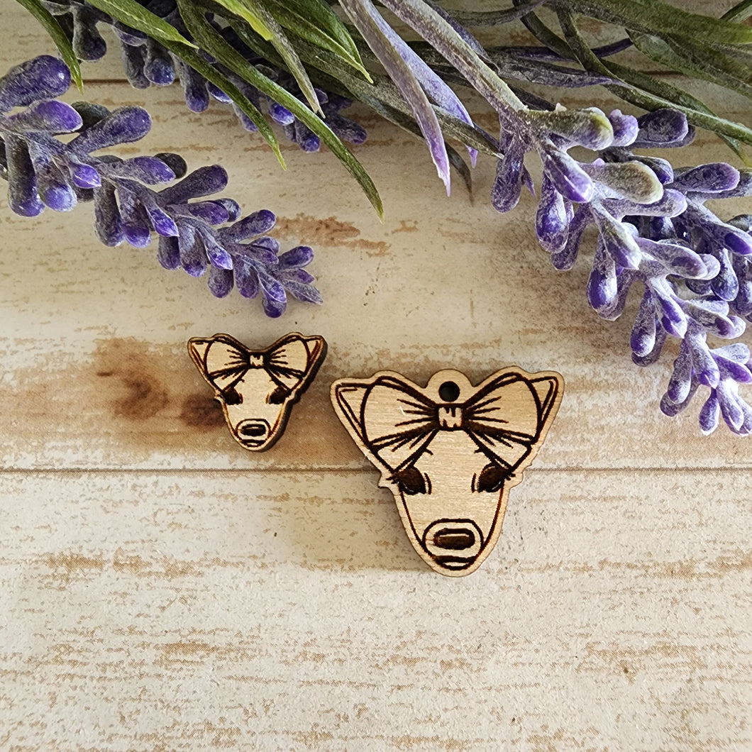 Deer with Bow Stud & Drop