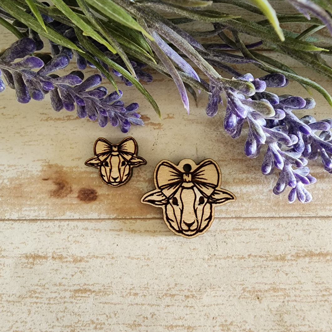 Sheep with Bow Stud & Drop