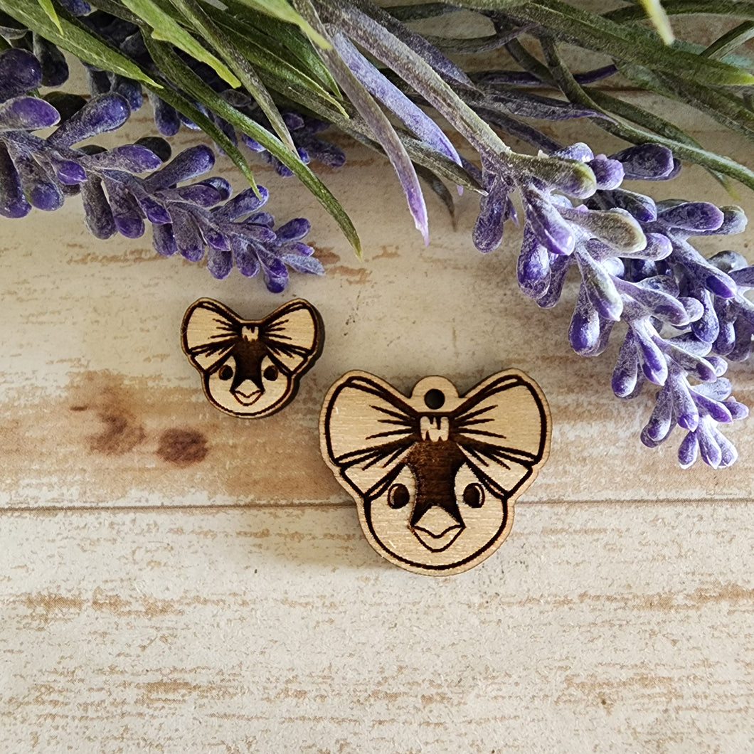Penguin with Bow Stud & Drop