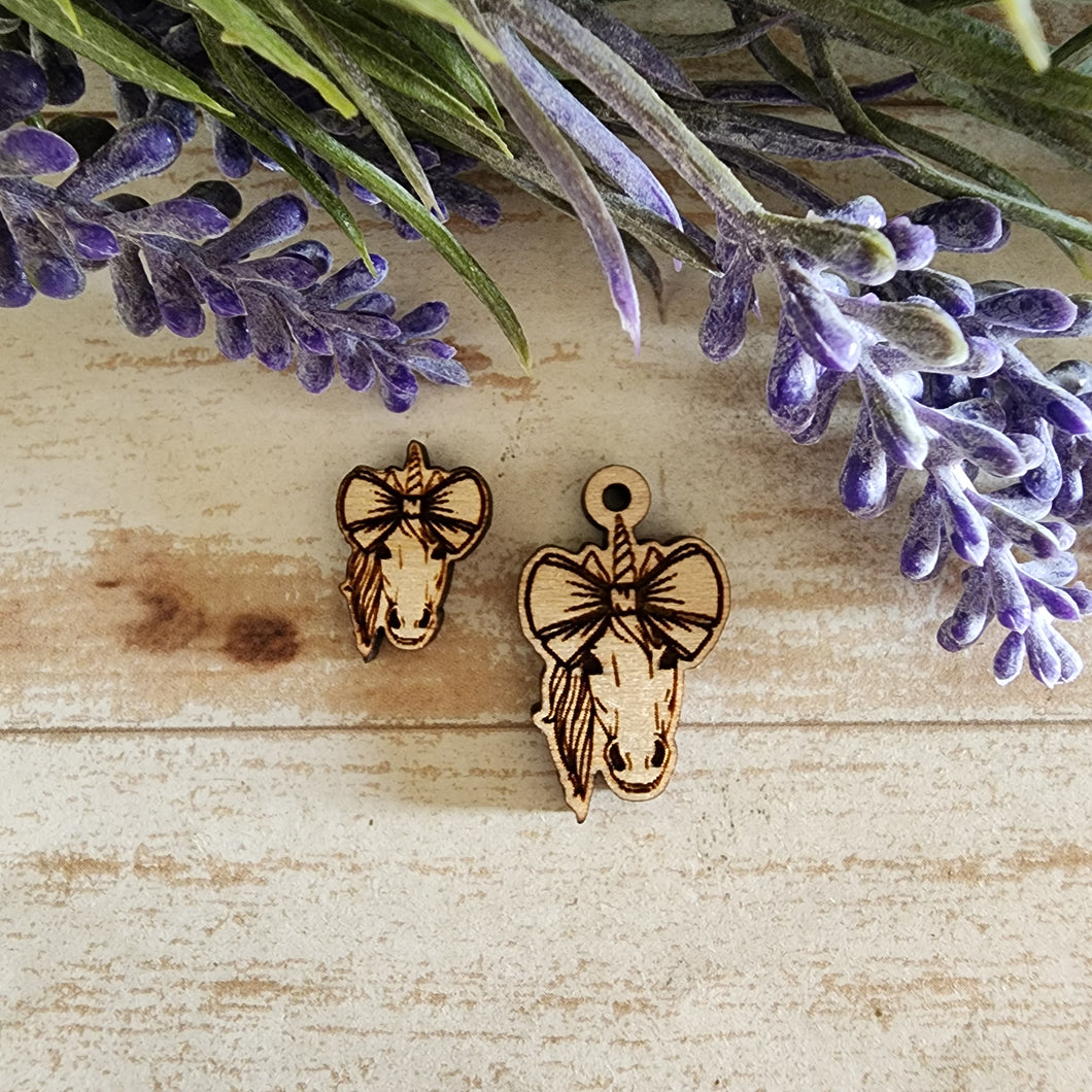 Unicorn with Bow Stud & Drop