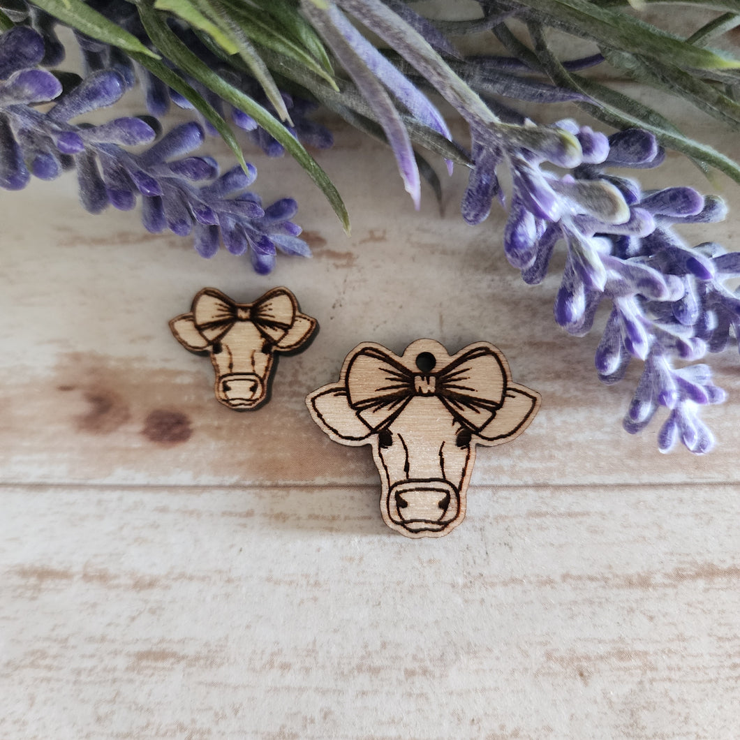 Cow with Bow Stud & Drop