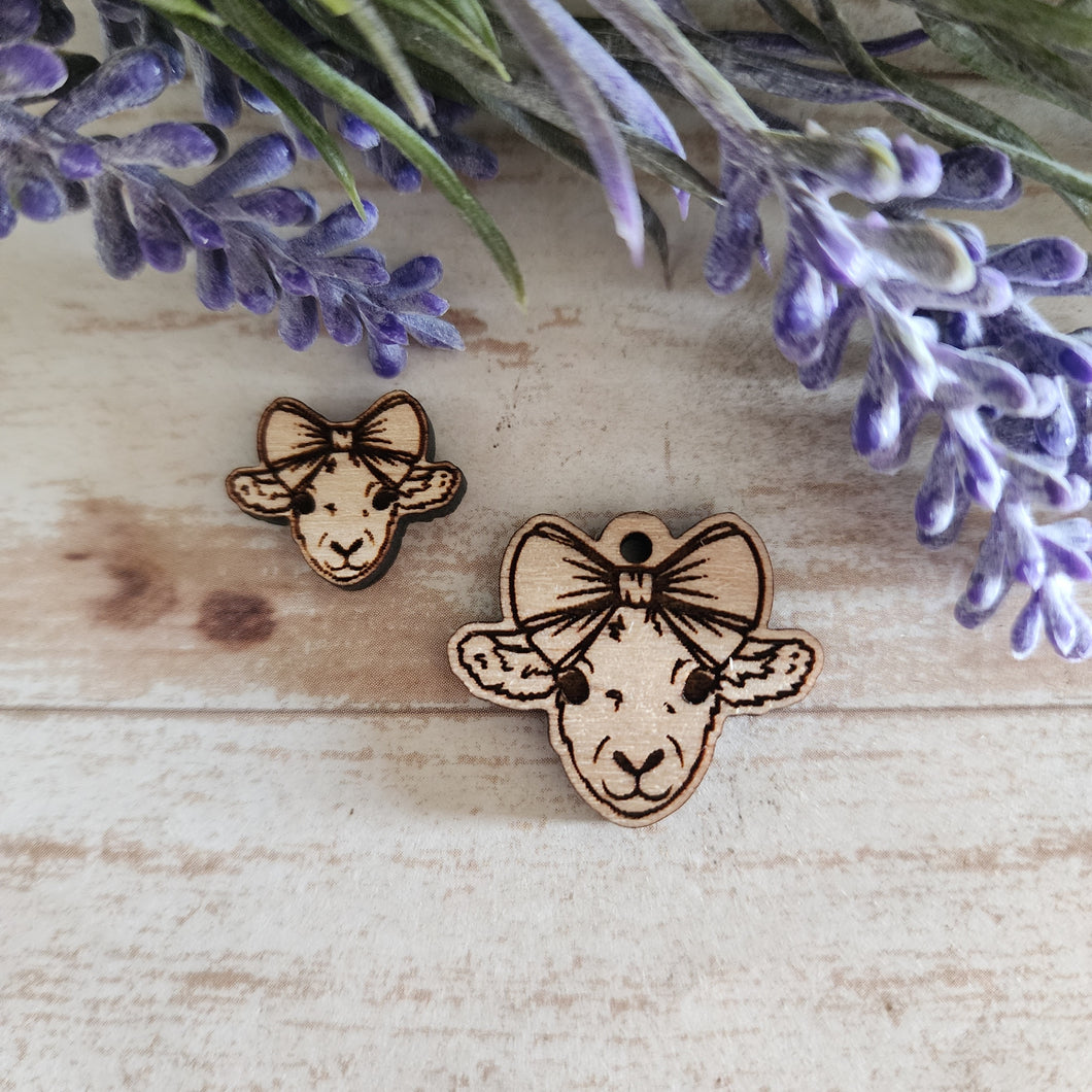 Lamb with Bow Stud & Drop