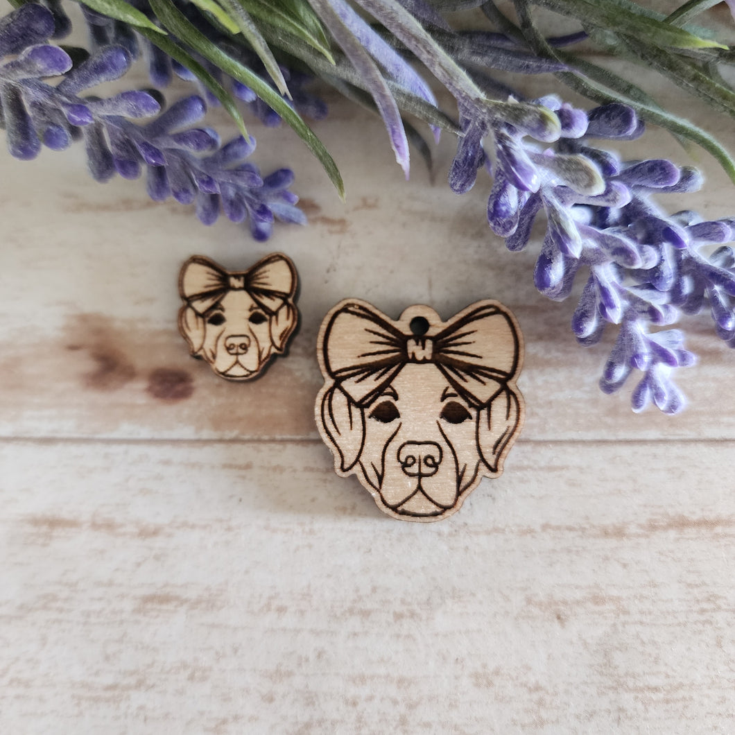 Dog with Bow Stud & Drop