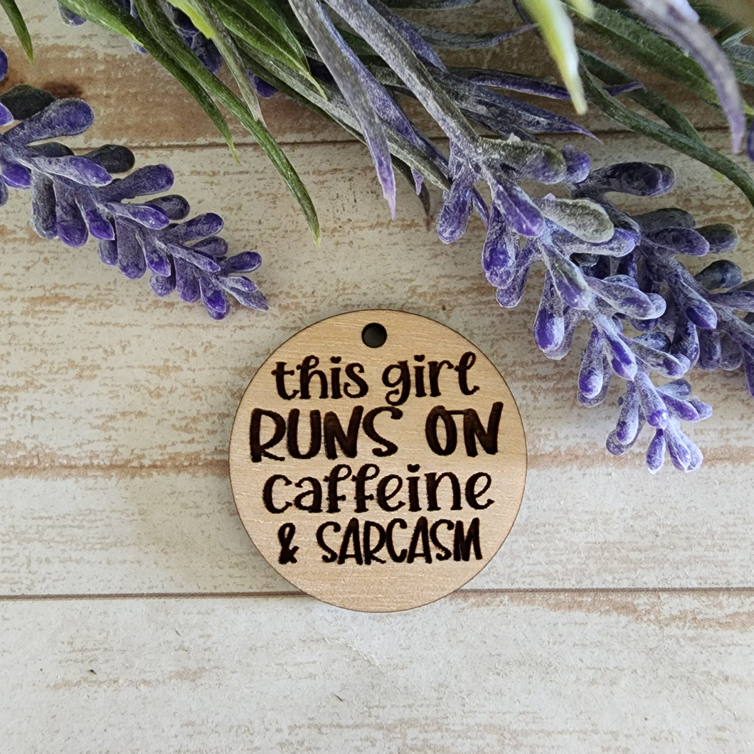 This Girl Runs on Caffeine & Sarcasm Keychain/Magnet