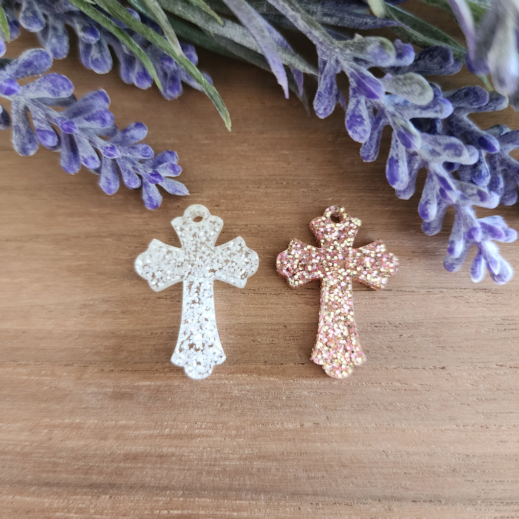 Thick Cross Acrylic Drop