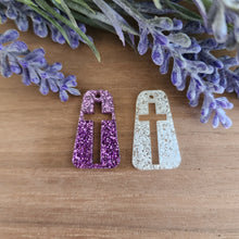 Load image into Gallery viewer, Tapered Cutout Cross Acrylic Drop
