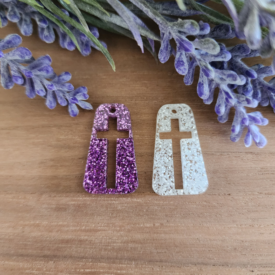Tapered Cutout Cross Acrylic Drop