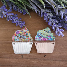 Load image into Gallery viewer, Patterned Acrylic Cupcake 2 Piece Drops
