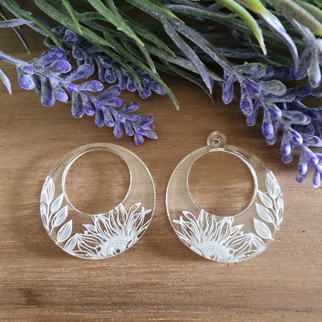Acrylic Sunflower Cutout Round Drops