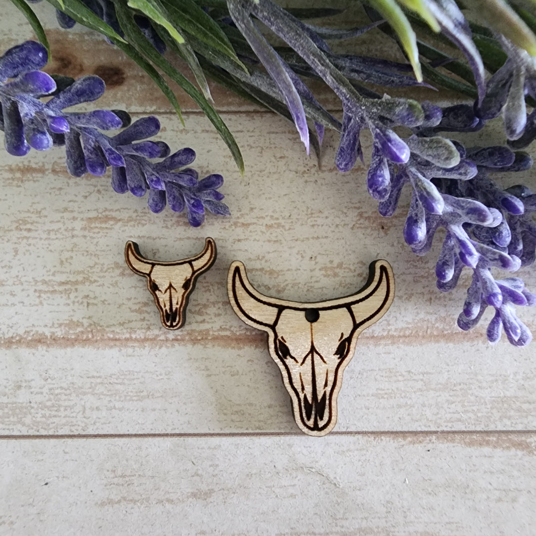 Detailed Cow Skull Stud & Drop