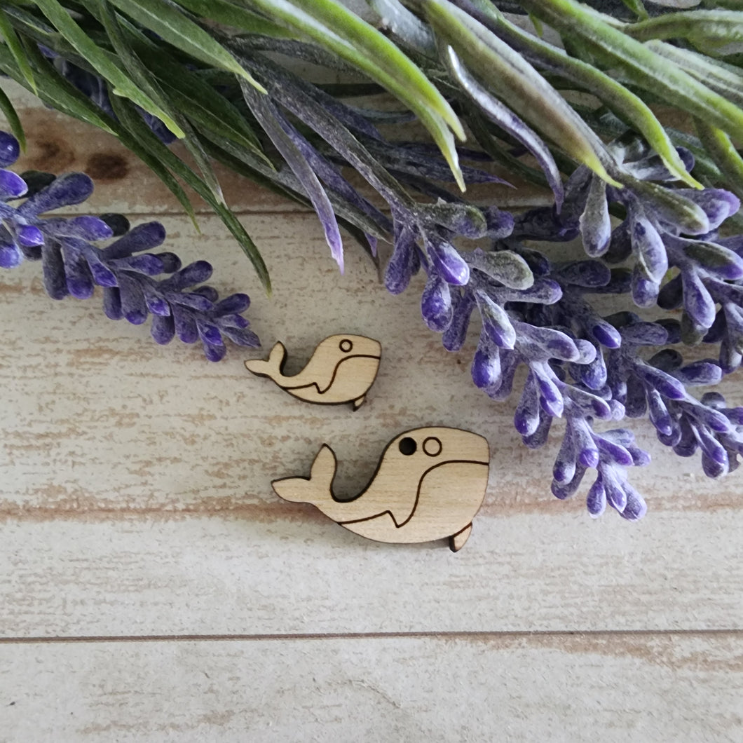 Detailed Whale Stud & Drop