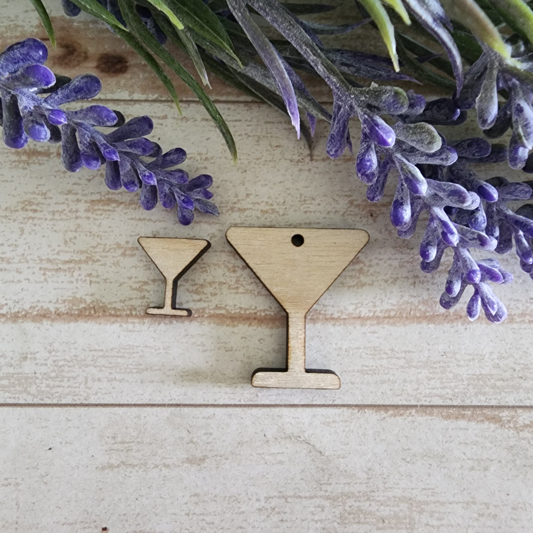 Martini Glass Stud & Drop