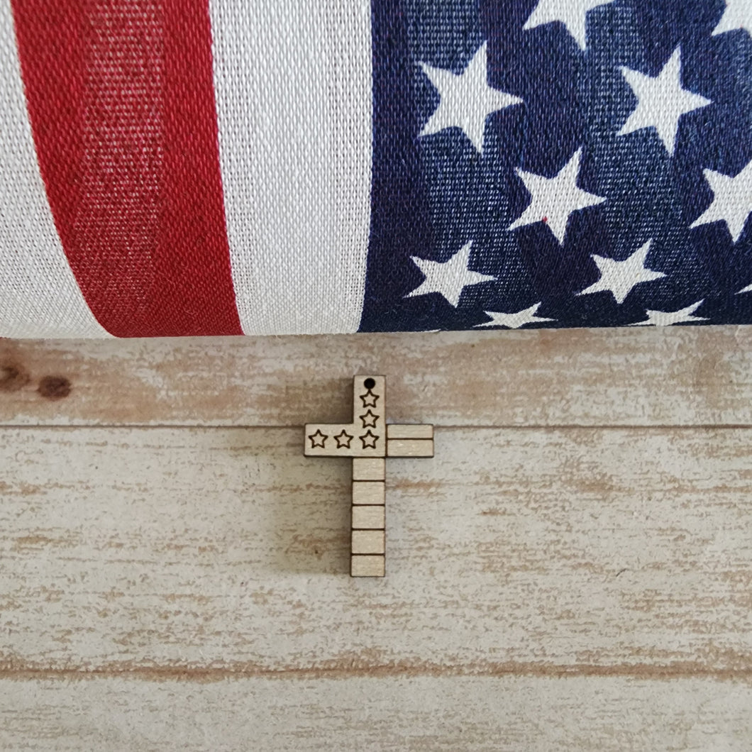 Patriotic Flag Cross Drop