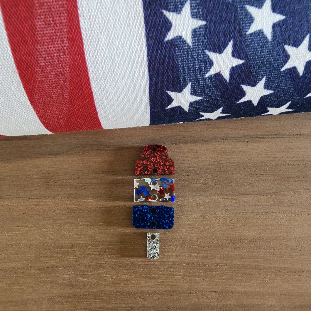 Patriotic Acrylic Popsicle 4 Piece Drops