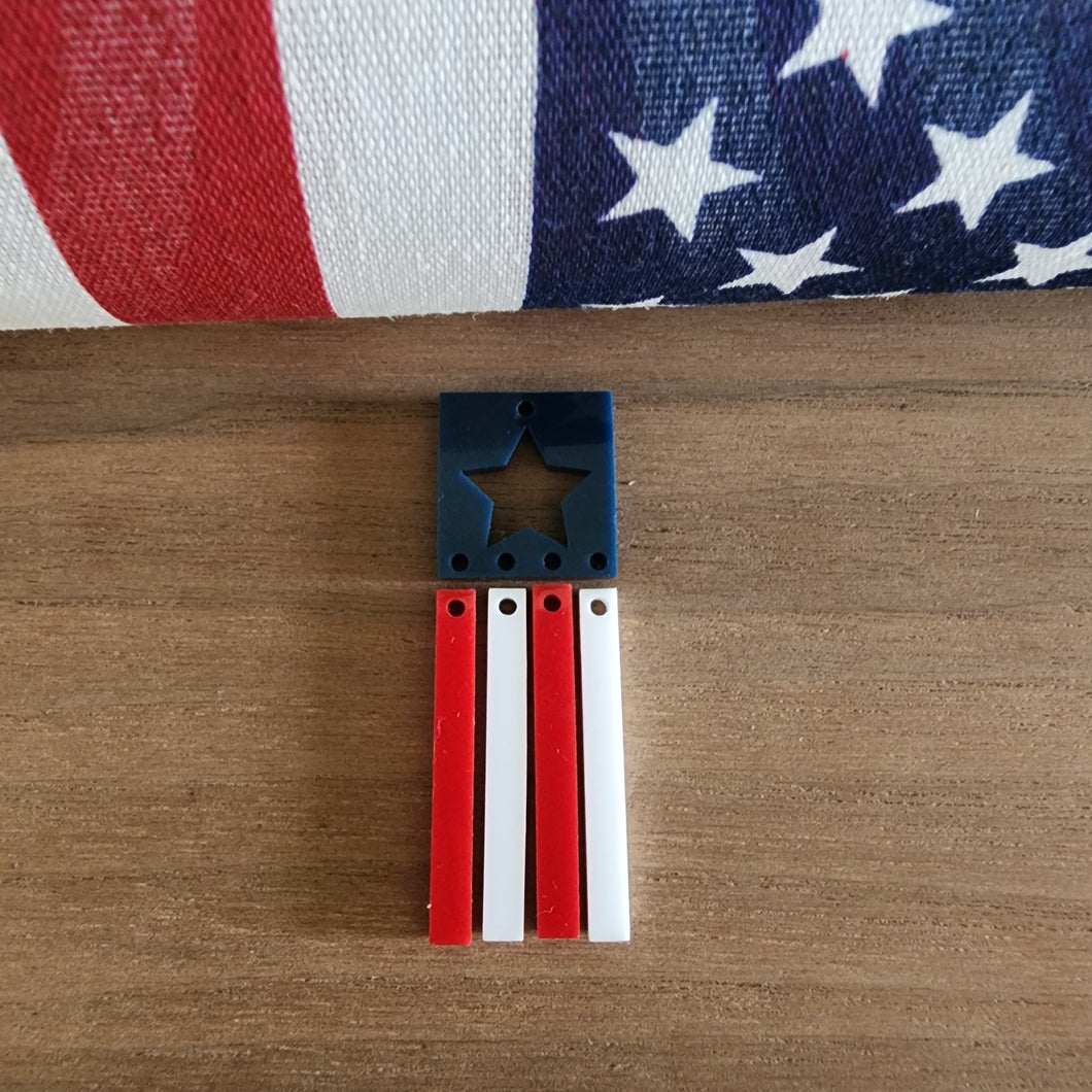 Patriotic Acrylic Flag 5 Piece Drops