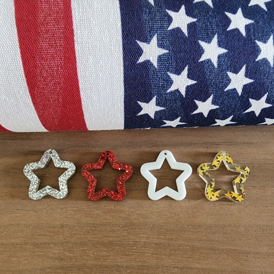 Patriotic Cutout Star Acrylic Drop