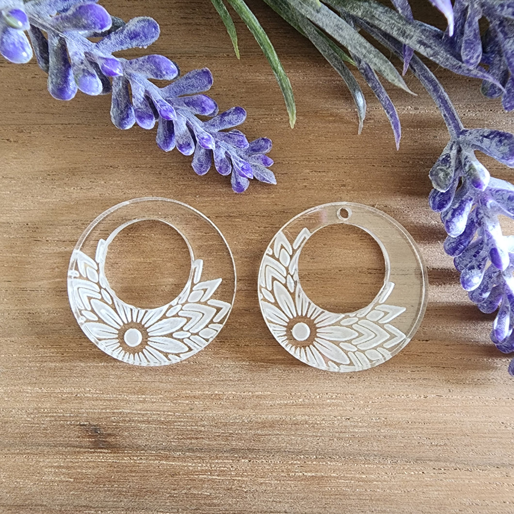 Acrylic Lotus Mandala Cutout Round Drops