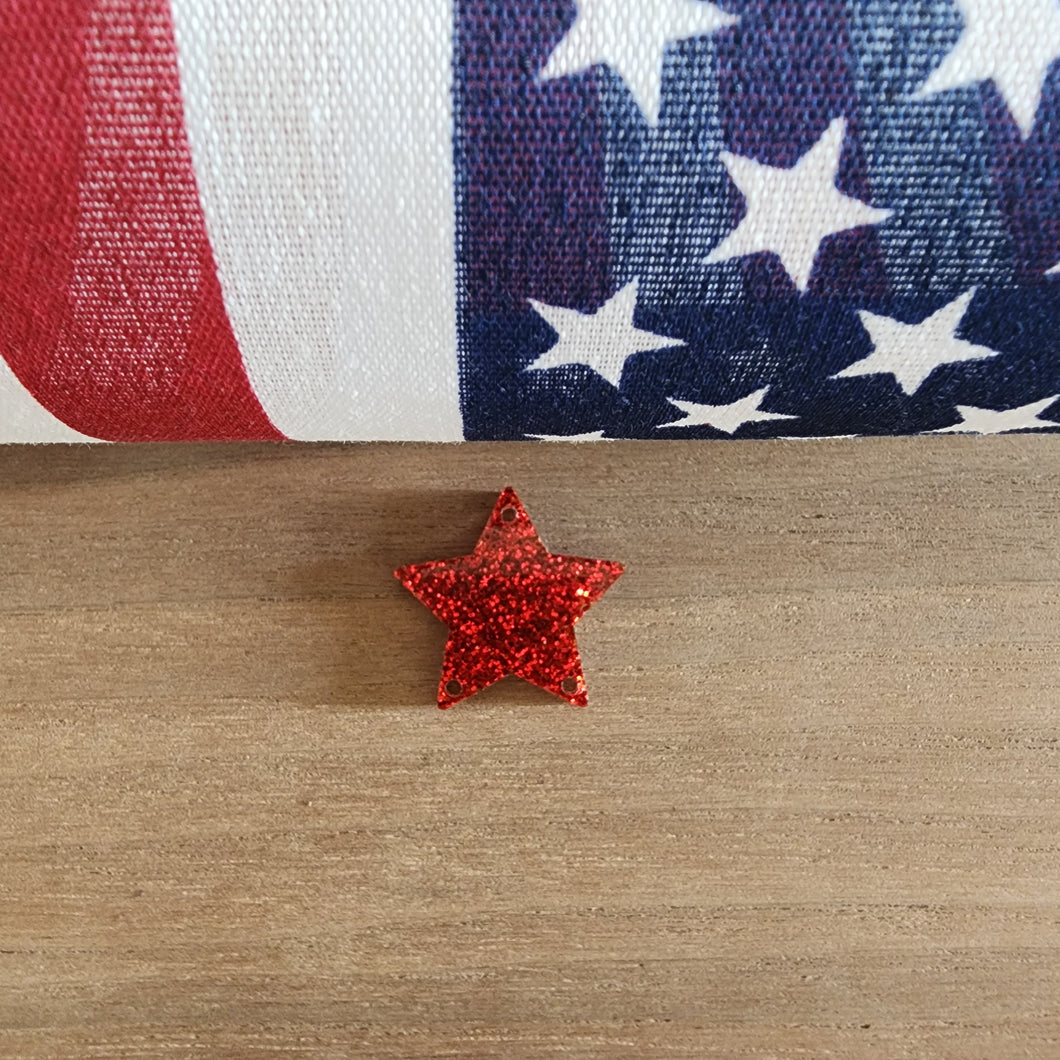 Patriotic Acrylic Star Triple Hole Drops