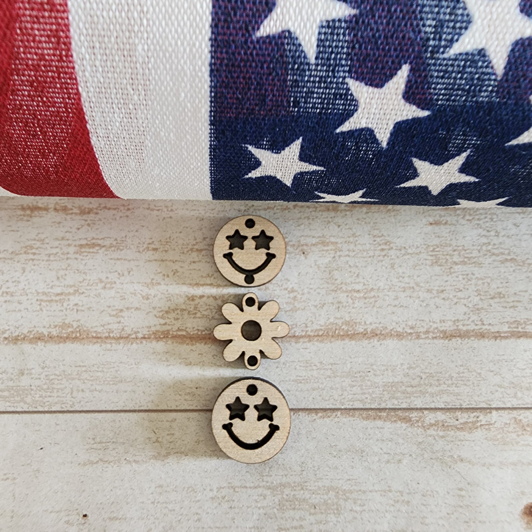 Patriotic Triple Happy Face, Flower, Happy Face Drops
