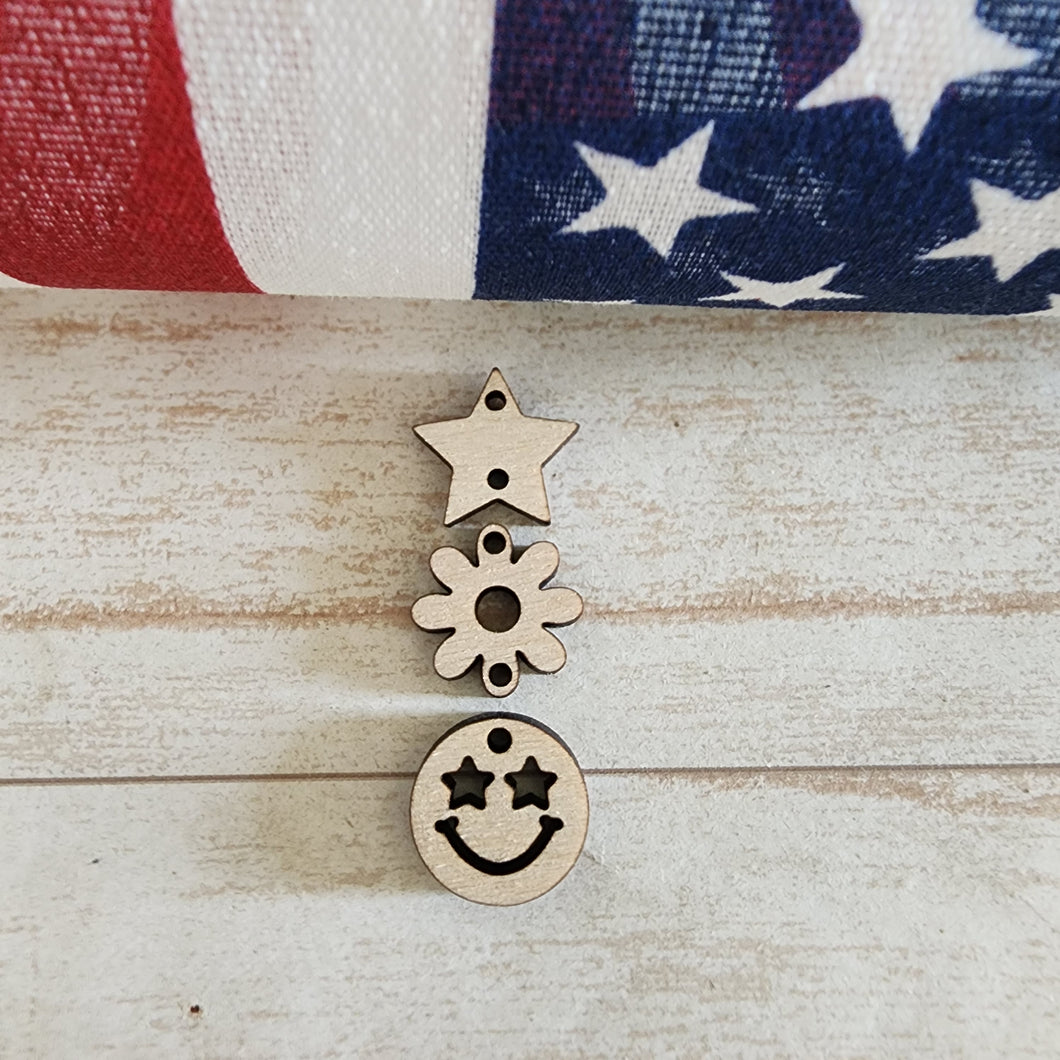 Patriotic Triple Star, Flower, Happy Face Drops