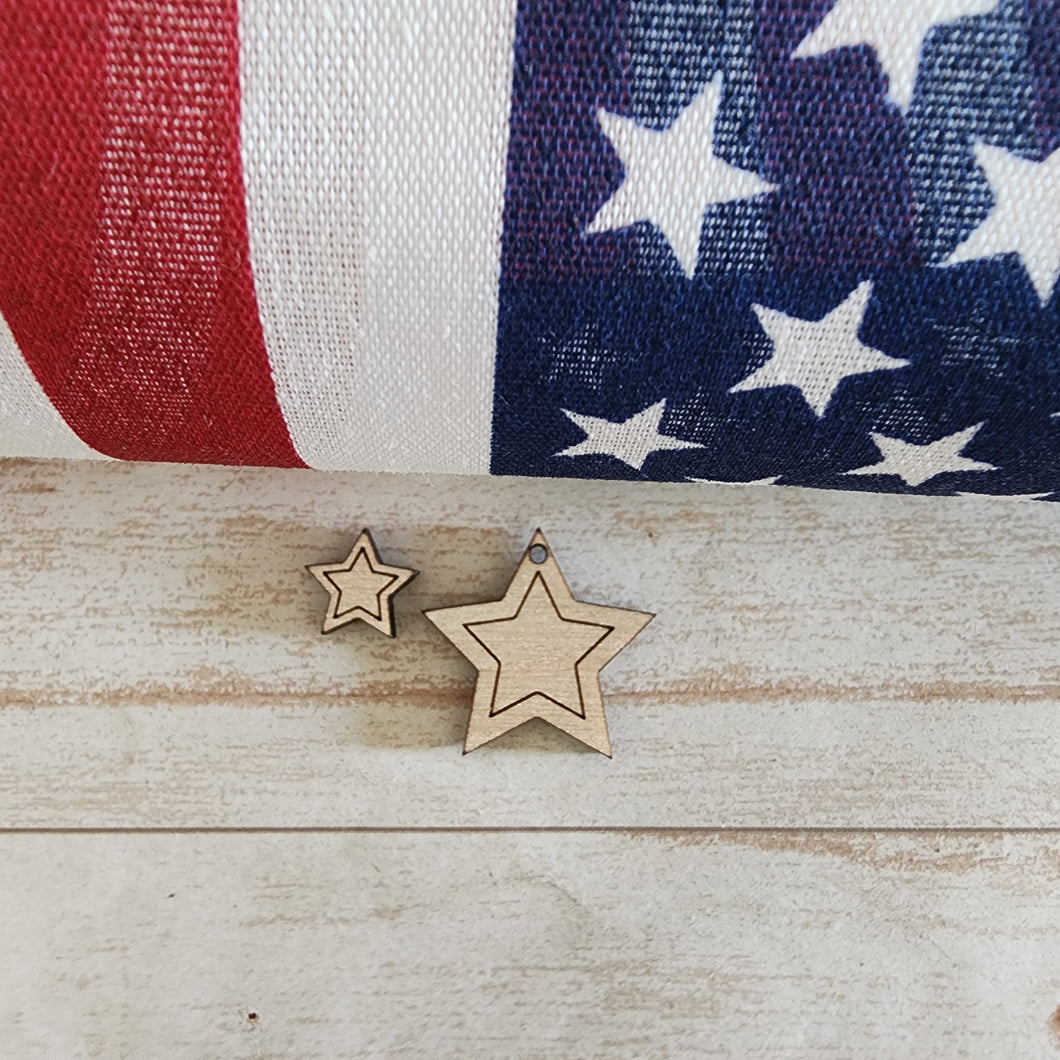 Patriotic Star with Border Stud & Drop