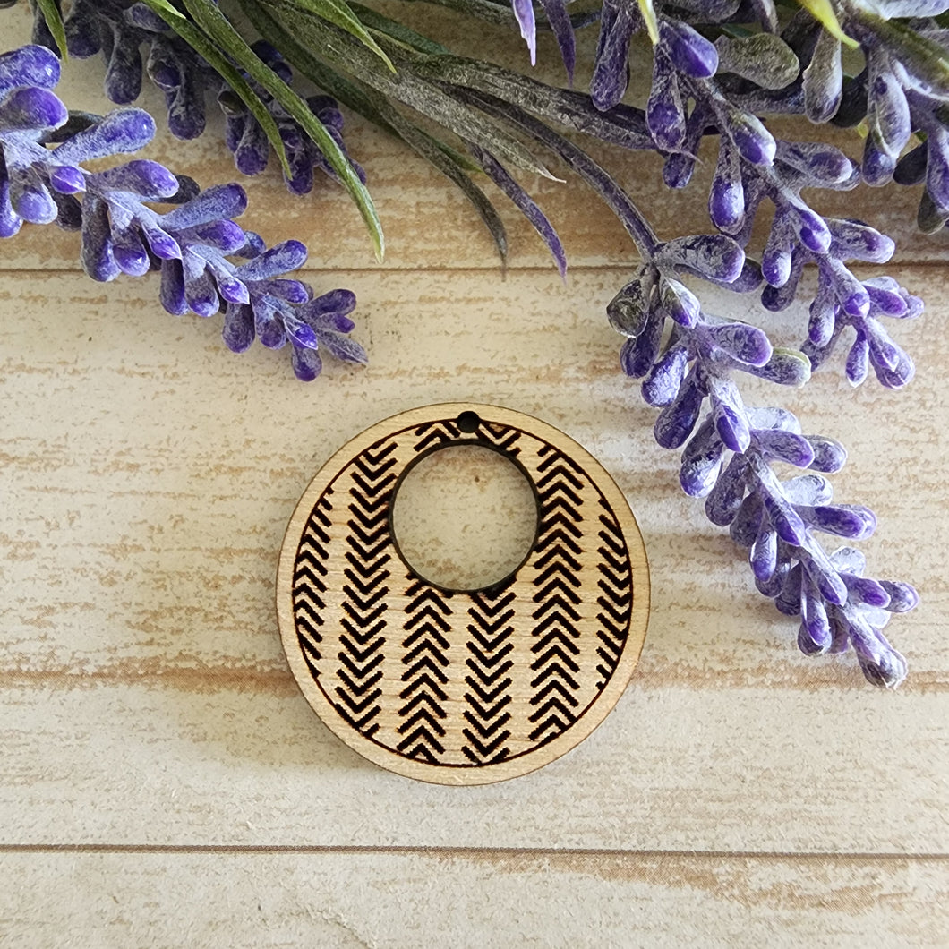 Chevron Bands Bordered Cutout Round Drop