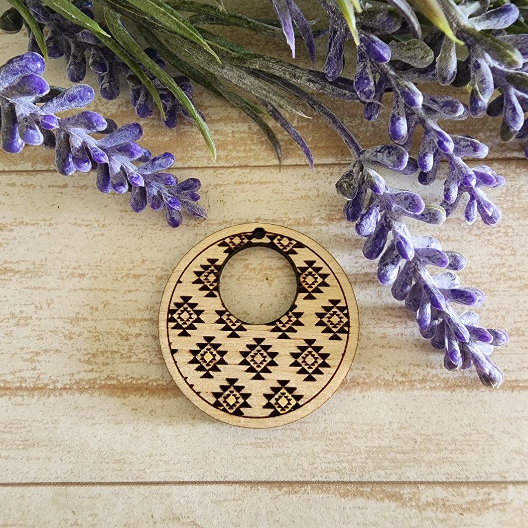 Aztec Triangles Bordered Cutout Round Drop