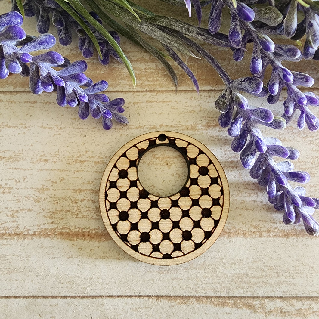 Simple Flowers Bordered Cutout Round Drop
