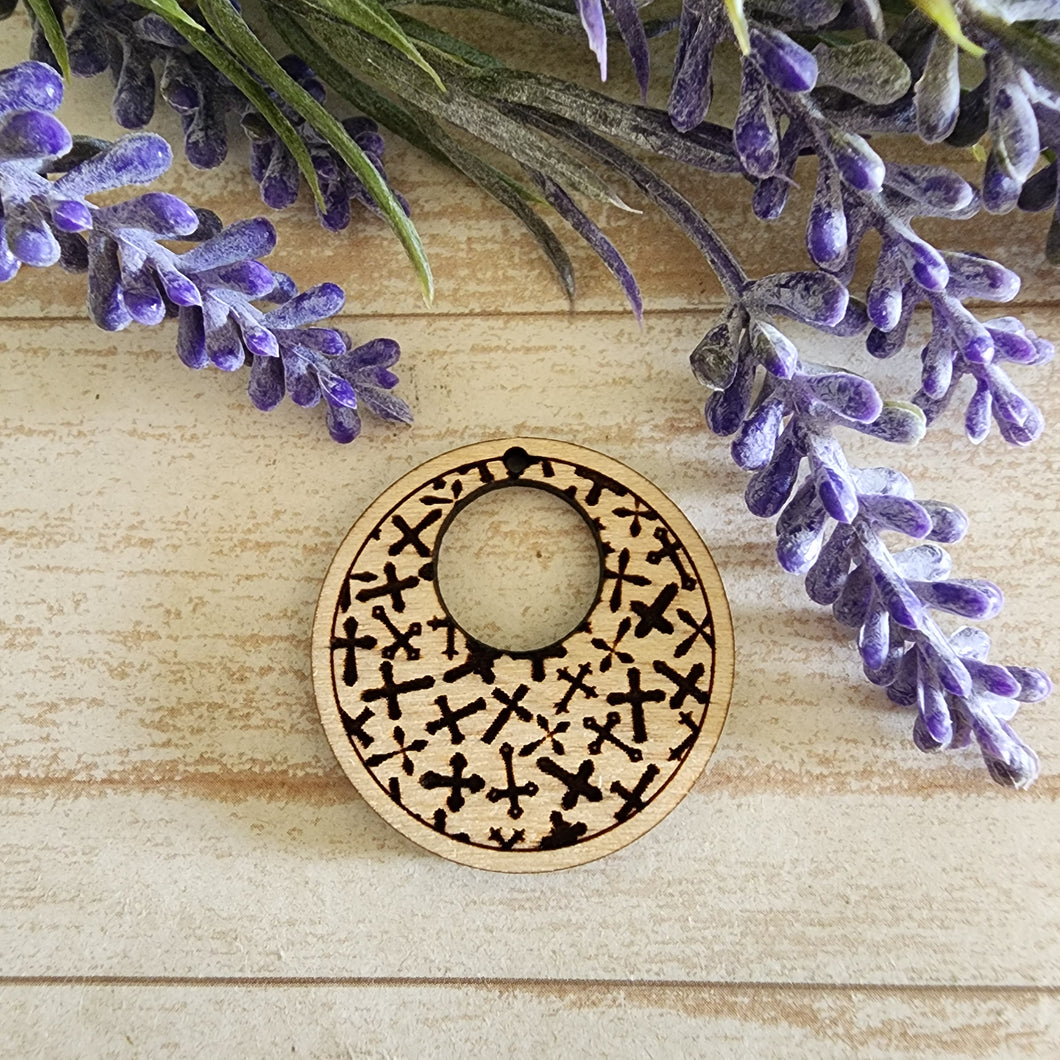 Cross Collage Bordered Cutout Round Drop