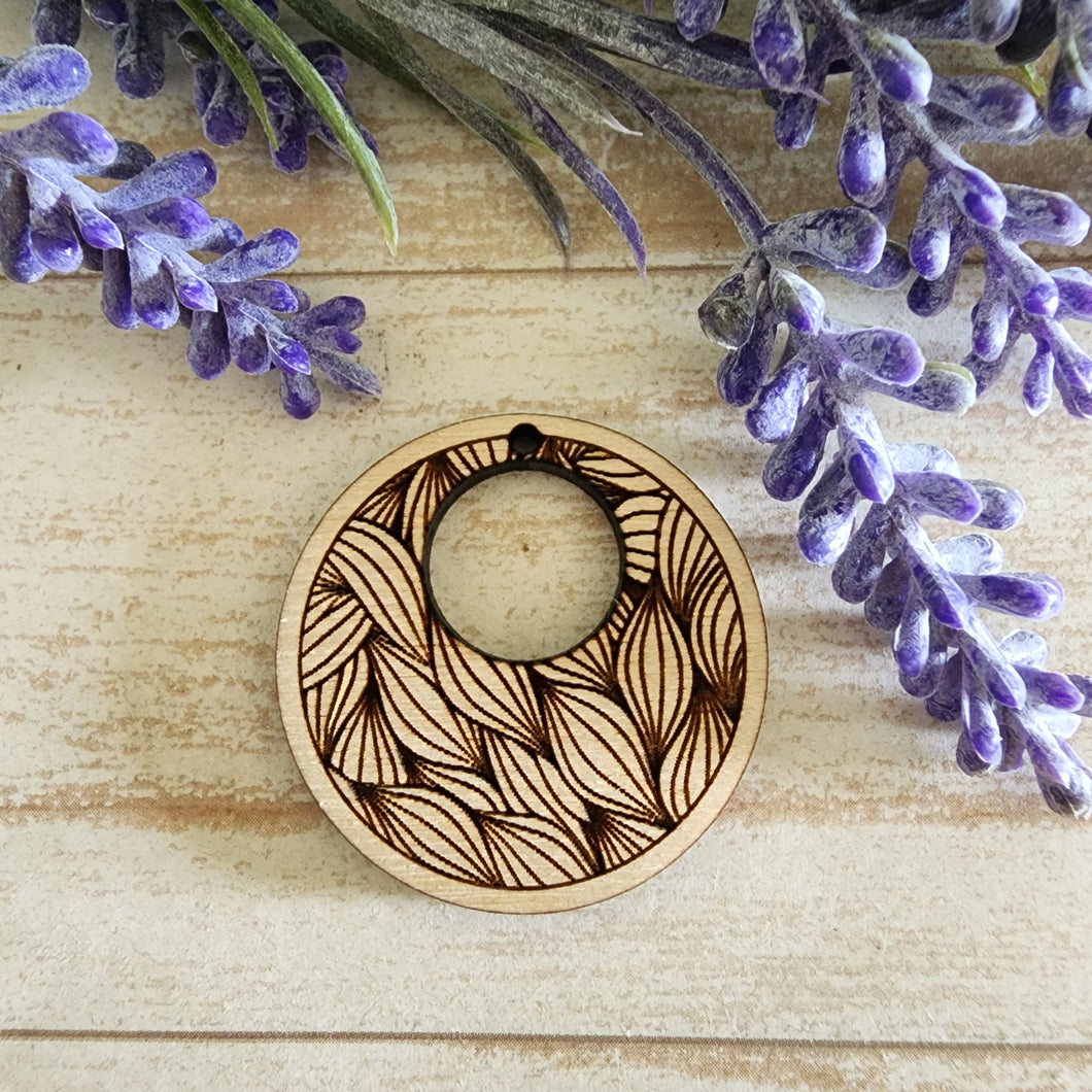 Abstract Leaves Bordered Cutout Round Drop