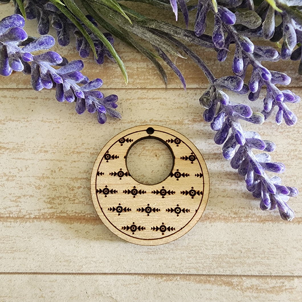 Aztec Chevrons Bordered Cutout Round Drop
