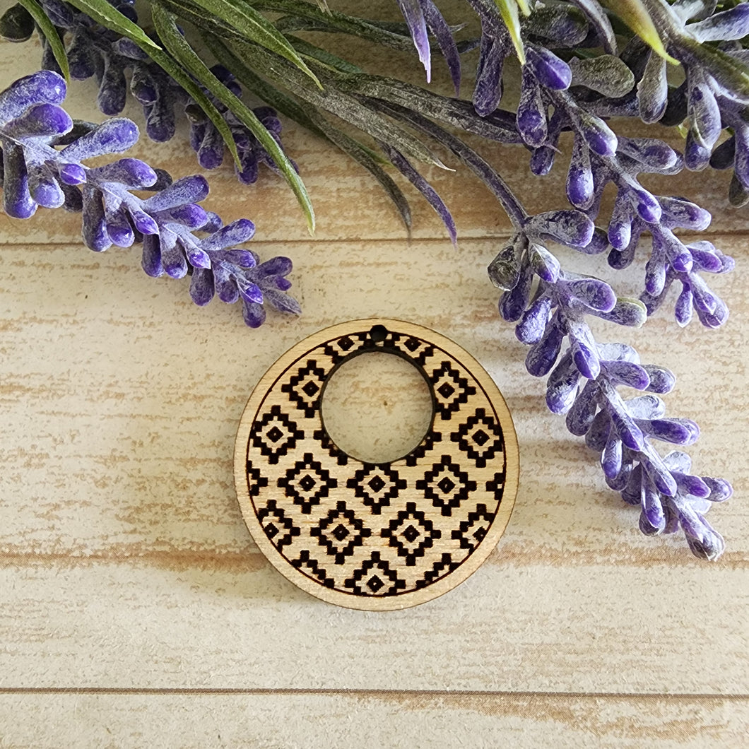 Classic Aztec Bordered Cutout Round Drop