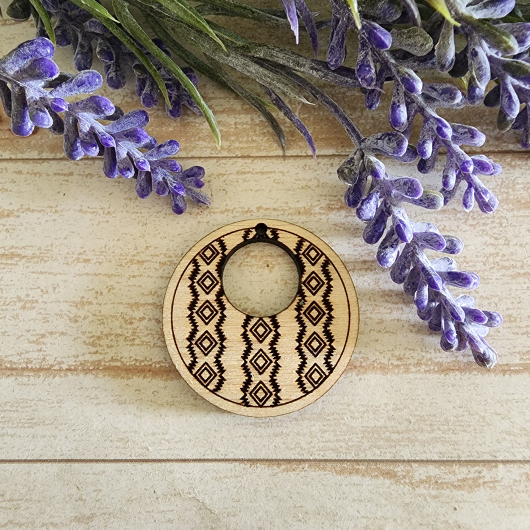 Aztec Diamond Triple Vertical Strip Bordered Cutout Round Drop