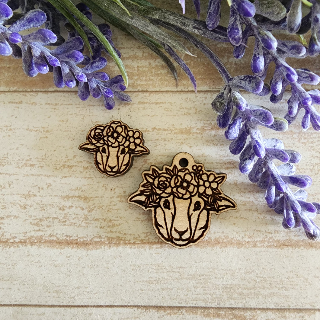Sheep with Flower Crown Stud & Drop