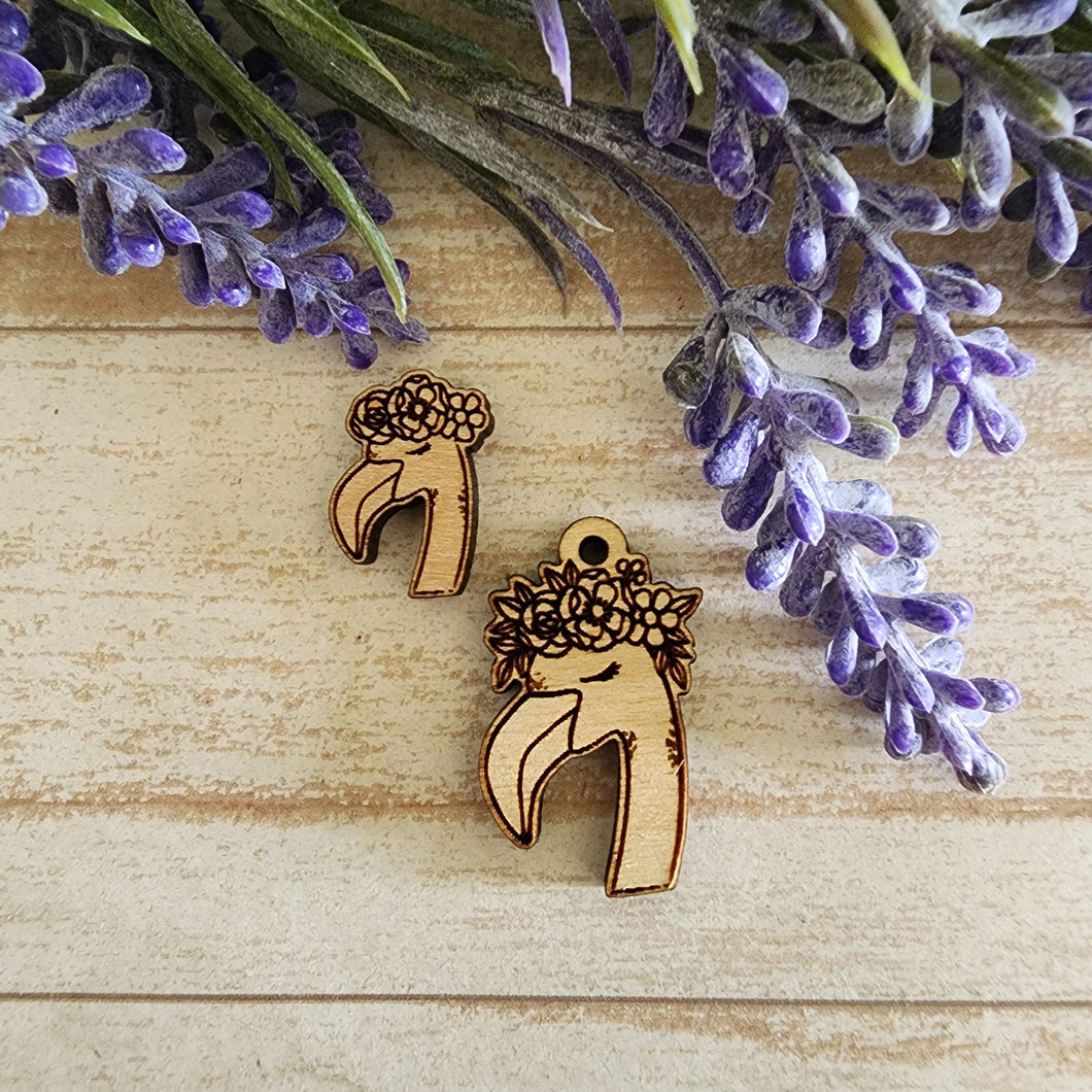 Flamingo with Flower Crown Stud & Drop