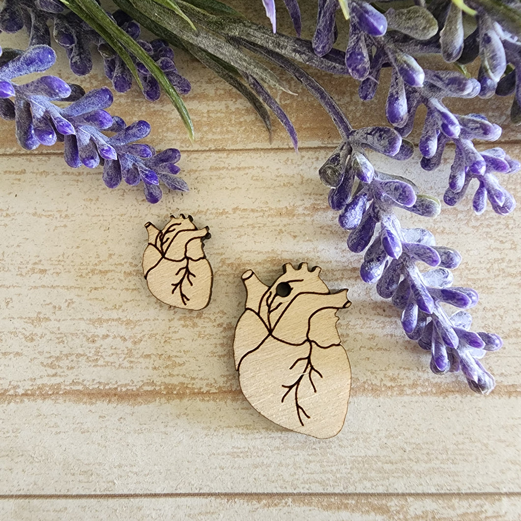 Human Heart Stud & Drop