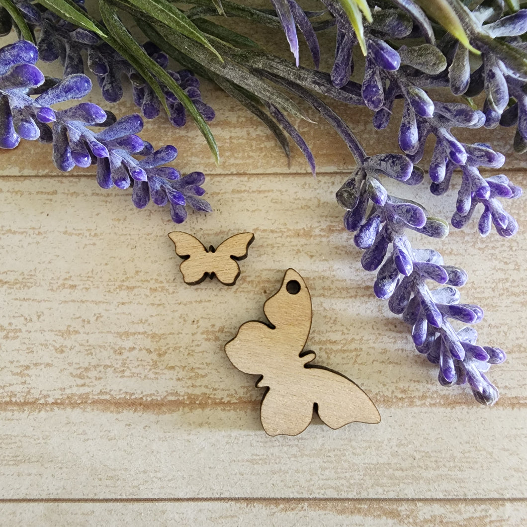 Butterfly with Notched Wings Stud & Drop