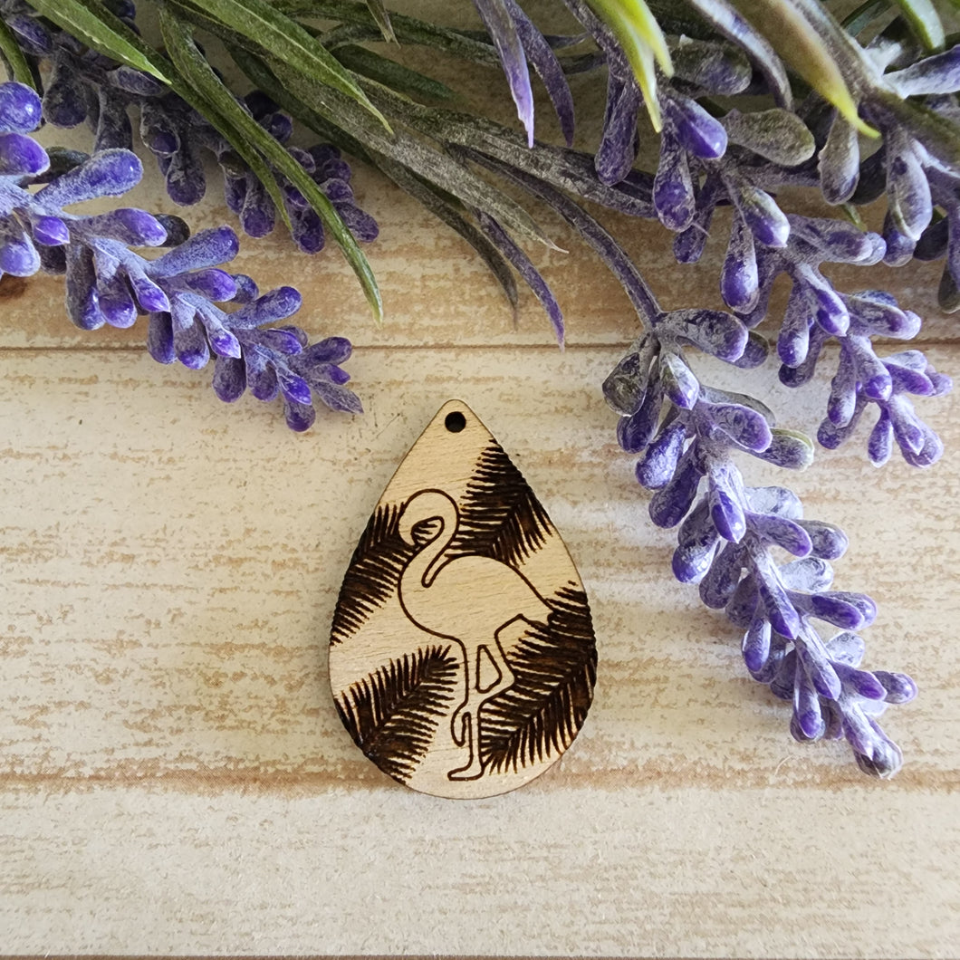 Flamingo with Ferns Teardrop